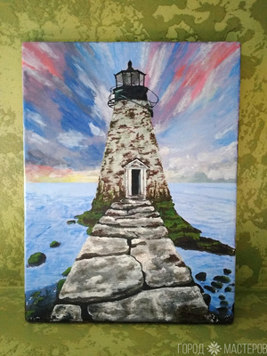 Картина акрилом Старый маяк - 2