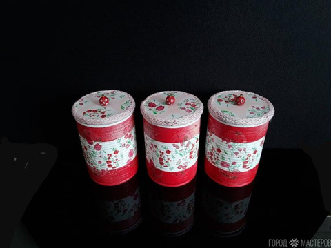 Декупаж интерьерные банки шкатулки - 4