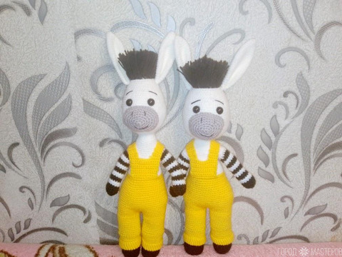 Вязаные зебры мальчик и девочка - 4