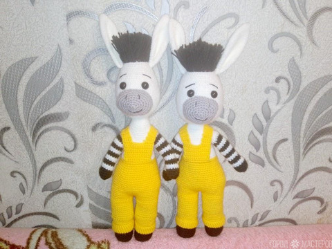 Вязаные зебры мальчик и девочка - 5