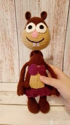 Вязаные игрушки Губка Боб,Мистер Краб,Перл,Сенди,планктон - 4