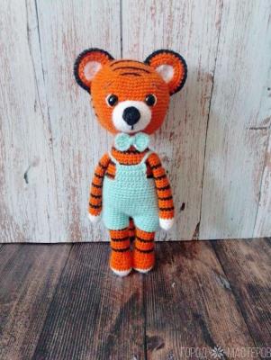 Вязаный крючком тигренок.26 см. Ручная работа - 2