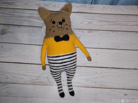 Вязаный мишка 31 см. Ручная работа - 3