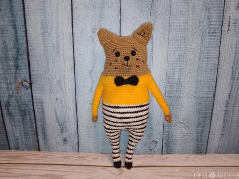 Вязаный мишка 31 см. Ручная работа - 5