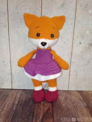 Вязаная лисичка 24 см - 3