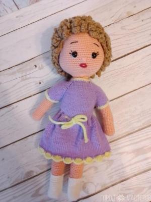 Вязаная девочка 33 см. Ручная работа - 2