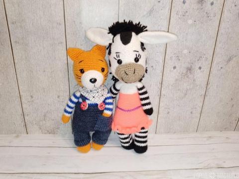 Вязаная крючком ЗЕБРА ДЕВОЧКА 27 см - 3