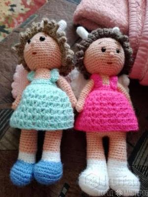 Вязаная девочка-ангел 25 см. Ручная работа - 2