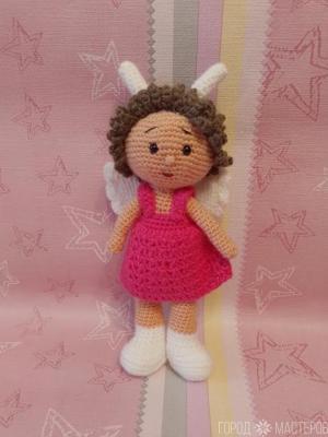 Вязаная девочка-ангел 25 см. Ручная работа - 3
