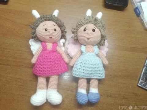 Вязаная девочка-ангел 25 см. Ручная работа - 5