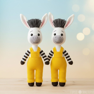 Вязаные зебры мальчик и девочка - 3