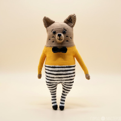 Вязаный мишка 31 см. Ручная работа - 4