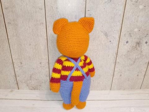 Вязаный кот крючком 25 см. Ручная работа - 2