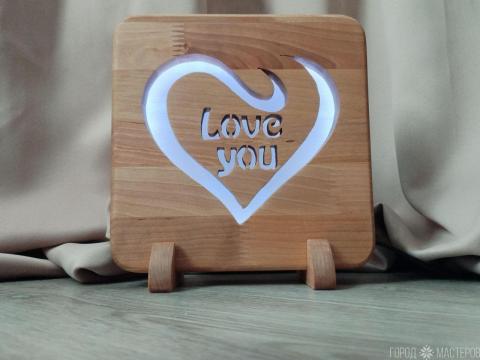 Ночник-светильник из дерева ручной работы - 2