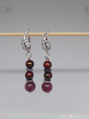 Серьги "Сияние граната" - 2