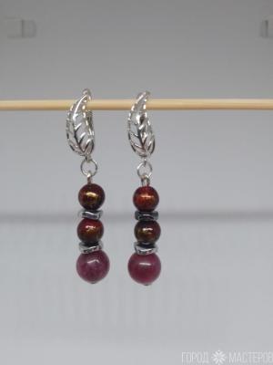 Серьги "Сияние граната" - 4