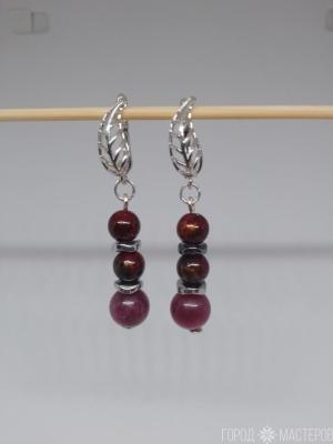 Серьги "Сияние граната" - 5