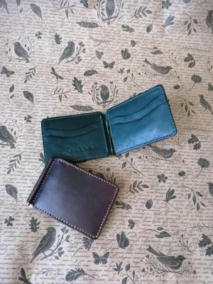 Зажим для денег, натуральная кожа, ручная работа - 2