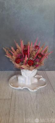 Декор из гипса и сухоцветов. - 3