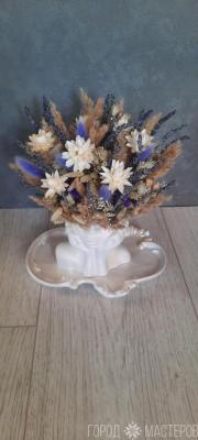 Декор из гипса и сухоцветов. - 4