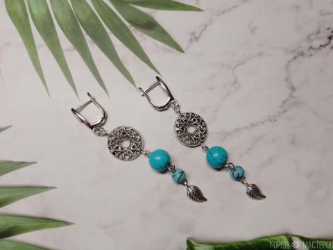 Серьги "Бирюза" - 5
