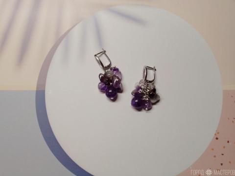 "Аметистовое очарование" серьги с натуральным аметистом - 3