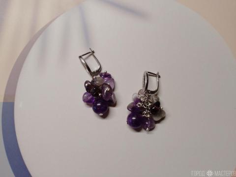 "Аметистовое очарование" серьги с натуральным аметистом - 5