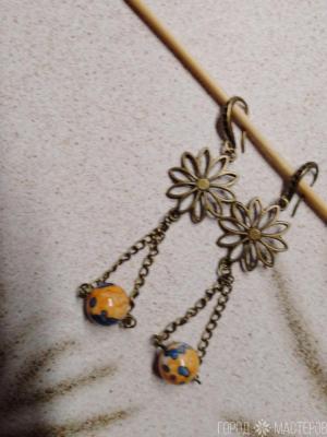 Серьги из натуральой тигровой яшмы - 4