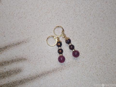 Серьги "рубиновая ночь" с натуральным гранатом - 3