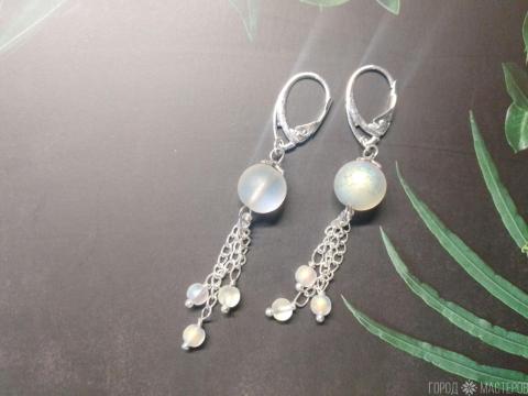 Серьги "перламутровое сияние" с австрийским хрусталём - 4