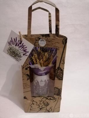 Сухоцветы в вазочке-лаванда - 4