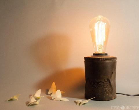 лофт светильник из бетона - 2