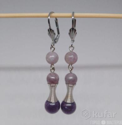 Серьги с камнями натуральными ручная работа - 5