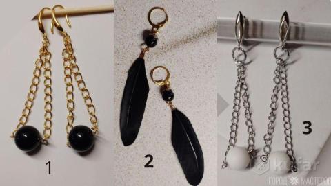 Серьги с натуральным агатом.Ручная работа - 2