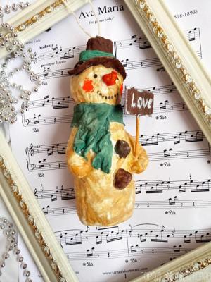 Снеговик в винтажном стиле - 2