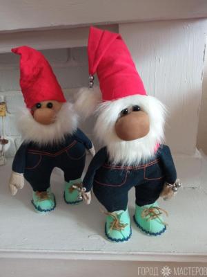 Прикольные джинсовые гномы ручной работы - 4