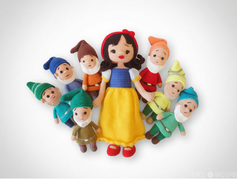 Вязаные игрушки ''Белоснежка и семь гномов'' - 3