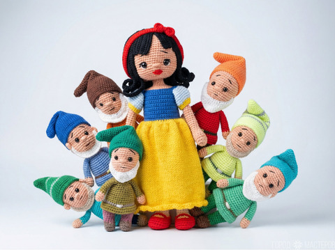 Вязаные игрушки ''Белоснежка и семь гномов'' - 9
