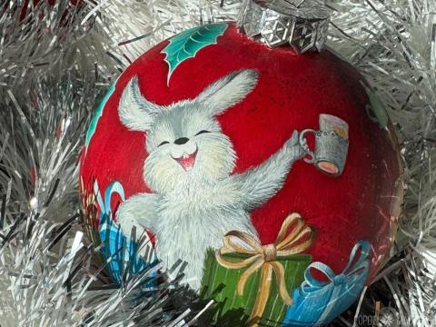 Елочная игрушка, новогоднее украшение, шар на елку - 4