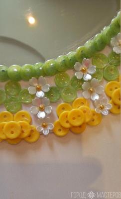 Зеркало инкрустировано пуговичками и стразами - 3