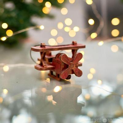 Объёмная деревянная елочная игрушка - 5