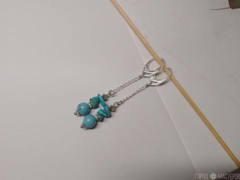 Серьги "Волшебство бирюзы" - 2