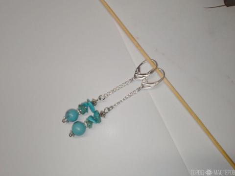 Серьги "Волшебство бирюзы" - 3