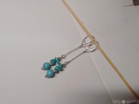 Серьги "Волшебство бирюзы" - 4