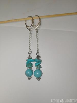 Серьги "Волшебство бирюзы" - 5