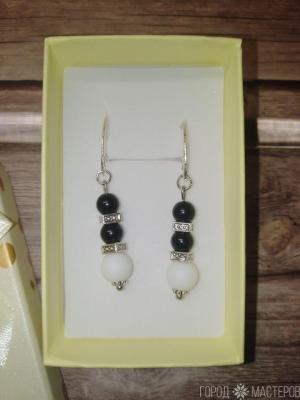 Серьги "Шахматная королева" - 2