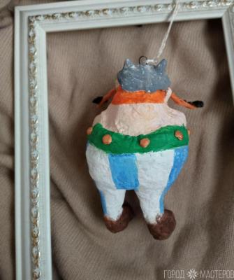 Обеликс - ватная игрушка ручной работы Рождественский декор. Праздничные подарки - 4