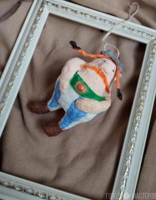 Обеликс - ватная игрушка ручной работы Рождественский декор. Праздничные подарки - 5