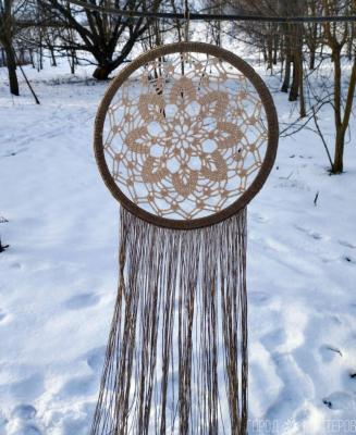 Панно для интерьера в стиле Бохо. Диаметр 24см. - 2