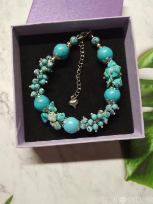 БРАСЛЕТ "БИРЮЗА" С НАТУРАЛЬНОЙ БИРЮЗОЙ - 3